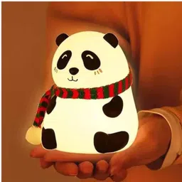 Big Cute Panda Silicon USB Rechargeable Night Light Lamp (18-20 cm, Multicolor) Night Lamp-image-28