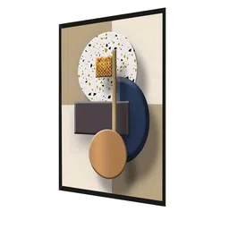 the handmade flair THE HANDMADE FLAIRV Crystal Porcelain Beige 3d Visual Geometric Painting Wall Art image 2