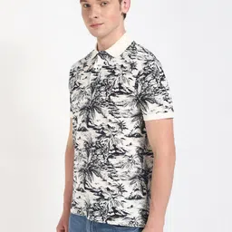 Tommy Hilfiger Men Floral Printed Polo Collar Cotton T-shirt image 5