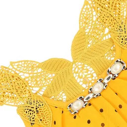 Actuel Yellow & Black Print Georgette Top image 4