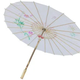 amaco White Chines Traditional Clothes Handmade Bamboo wooden Umbrella Color(white) for Party & photo shoot Umbrella image 1