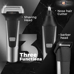 Daily Needs Shop Professional Rechargeable Cordless 3 in1 Waterproof Beard/Hair/Nose Trimmer 90 min Runtime 3 Length Settings image 3
