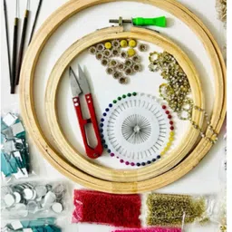khusha creations Beads,Sequin&Stones Hand Embroidery kit/Decorative Embroidery Kit/DIY Craft image 2