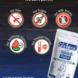 by grandma Sprouted Cereal Instant Kichidi Mix - Broken Wheat and Moong Dal Instant baby food For 8 month babies | Preservative Free Instant Porridge Mix for 8 - 36 months babies | (Pack of 2) Cereal image 4