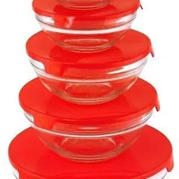 dsrpc Glass, Plastic Storage Bowl 5 Piece Borosilicate Glass Bowl Set with Lids – Mixing Bowls for Kitchen Storage-picture-47