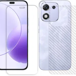 KOISTON Front and Back Tempered Glass for Honor X70i 5G Tempered Glass Screen Protector | Anti-Scratch | Edge to Edge Full Coverage | 9H Hardness ( 1 FRONT SCREEN GUARD + 1 BACK CARBON FIBER SKIN + 1 CAMERA LENS PROTECTOR )-picture-16