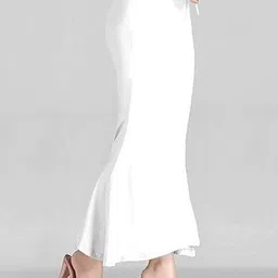 VDIHATA FASHION White Color Stretchable Sari Shapewear Petticoat Slim Fitting Stylish Underskirt Lycra Blend Petticoat-picture-18