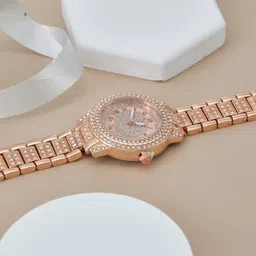 gatrades luxury diamond dial stainless steel women quartz watch Analog Watch - For Girls GA6000 image 2