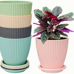 mira farmcraft Round Liners Flower Pots with tray for Home & Decoration Plant Container Set Plant Container Set-picture-11