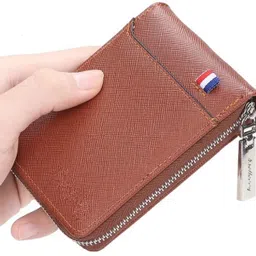 szn Men & Women Casual Brown Artificial Leather RFID Card Holder image 4