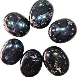 9dzine Black Tourmaline Oval Palm Stone Crystals Tourmaline Large Crystal Palm Stone Polished Oval Crystal Pebbles image 4