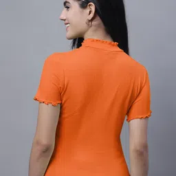 FBAR Pack Of 2 High Neck Cotton Ribbed Fitted Tops image 4