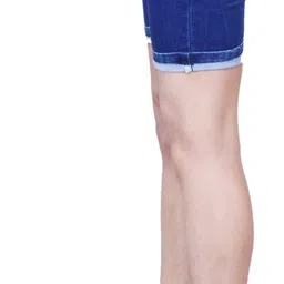 nifty Solid Women Denim Blue Denim Shorts image 2
