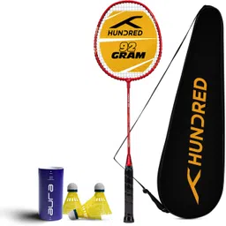 hundred Powertek 200 with Full Cover & 3pc Aura Nylon Shuttlecocks Badminton Kit-picture-18