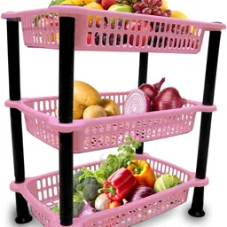 HEM ENTERPRISE Multipurpose 3-Layer Plastic Rack for Fruits & Vegetables Plastic Fruit & Vegetable Basket image 1