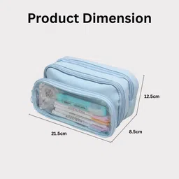 a r international Cute Large Capacity Pencil case | Transparent Front | Detachable Design | Multi-Compartment Stationery Organizer Pouch for School & Office Use Art Canvas Pencil Box image 3