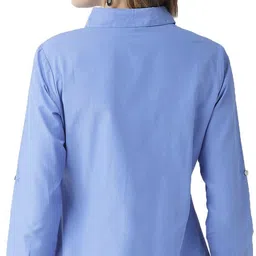 style quotient Women Regular Fit Solid Button Down Collar Casual Shirt image 2