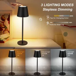 pamidhar Cordless Table Lamp Portable LED Rechargeable Dimming Touch Nigt Lamp Table Lamp image 2