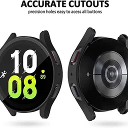 Swapit Screen Guard for Compatible Samsung Galaxy Watch 4 Screen Protector Case 44mm Accessories, Full Around Protective Bumper Face Cover for Galaxy Watch 4 (Black, 44mm) image 4