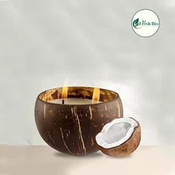 fresh bio Natural Coconut Shell Soy Wax Candle(Glossy Bowl) | Round Shape-Coffee, 6WX7H Candle-picture-11