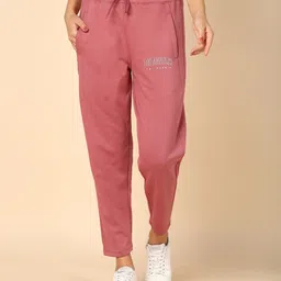 Women Printed Pink Track Pants-image-49