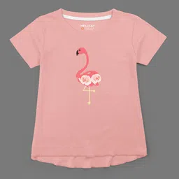 HELLCAT Pack Of 2 Girls Peach-Coloured & White Printed Bio Finish Applique T-shirt image 5