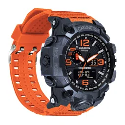 CARLINGTON Men Printed Dial Straps Analogue and Digital Watch CT 3344 Orange image 5