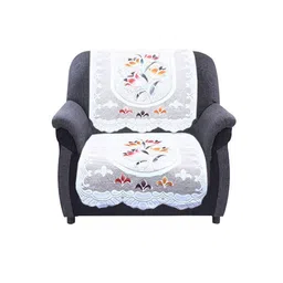 Kuber Industries 7 Pieces Cream-Colored 5 Seater Sofa Cover with Center Table Cover image 4