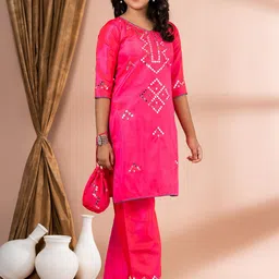 Sevgi Girls Ethnic Motifs Embroidered Straight Kurta with Palazzos & Dupatta image 5