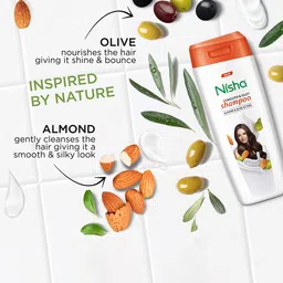 Nisha Set Of 3 Almond & Olive Shampoo - 80 ml Each image 3