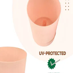 Kuber Industries Marble Titan Peach 24 Pieces Planters With Tray image 2