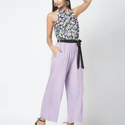 SQew Floral Printed Halter Neck Basic Jumpsuit image 5