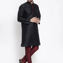 Kaifoo Men Black Kurta with Churidar image 4