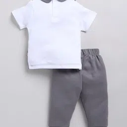 Moms Love Infant Boys Pure Cotton Colourblocked T-shirt With Joggers image 3