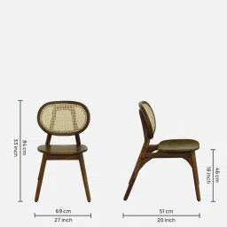 woodsworth from pepperfry Lille Sheesham Wood Dining Chair In Scratch Resistant Provincial Teak Finish image 2