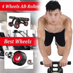 shopeleven Abdominal Stomach Exerciser 4 Roller/Wheel Training Equipment Abs Massager Ab Exerciser image 3