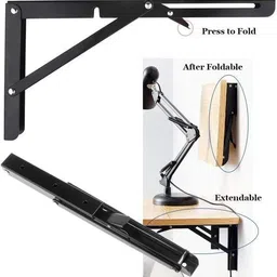 wallsenterprise Folding Shelf Brackets Heavy Duty Metal Wall Mounted Space Saving Bracket 30 CM Shelf Bracket image 2