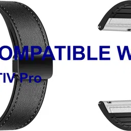 ACM WSM28P22BKWT3919 Pack of 2 Watch Strap Leather Magnetic Silicone Belt 22mm for |Nervfit ACTIV Pro Smartwatch (Black/White) Smart Watch Strap-image-97