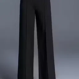 Women Regular Fit Black Lycra Blend Trousers-image-55