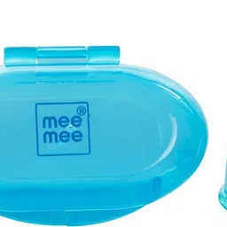 meemee Unique Finger Brush, Blue (Pack of 2) Soft Toothbrush image 4