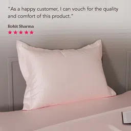 Stoa Paris Date Night Collection Pink 300 TC Satin Single Bedsheet with 1 Pillow Covers image 5