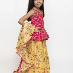 Fairies Forever Girls Embroidered Sequinned Ready to Wear Lehenga & Blouse With Dupatta image 4