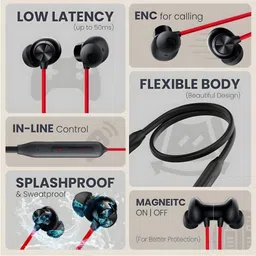 skm 48 Hours Playtime Bluetooth Wireless Neckband Headphones Earphone_K7 Bluetooth & Wired Headset image 5