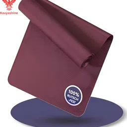 kavyashine ® Yoga Mat 6X4FT Non-Slip, Extra Thick Exercise Mat for Workout Yoga Fitness. Brown 4 mm Yoga Mat-picture-15