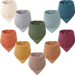 navvi Muslin Baby Bibs Baby Bandana Drool Bibs 100% Cotton for Unisex Boys Girls-picture-12