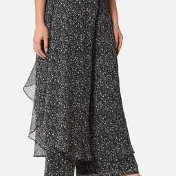 all ways you Women Flared Black Georgette Trousers image 4