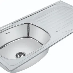 orange Single Bowl with Drainboard Kitchen Sink 45x20x9 Inch Vessel Sink-picture-10