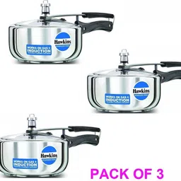 Wide Stainless Steel Induction Base Pressure Cooker 3 L(HSS3W) 3pcs, 3 L Induction Bottom Pressure Cooker-image-85