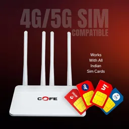 COFE CF-05-CT04 Support Type-C Internet & Power , 32 Device Connect, 4G Router 2.4 GHz 300 Mbps Wifi Speed Single Band External Antenna MiFi (Sim Based) image 4