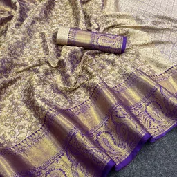 kanjiqueen Woven Kanjivaram Silk Blend, Pure Silk Saree-picture-20